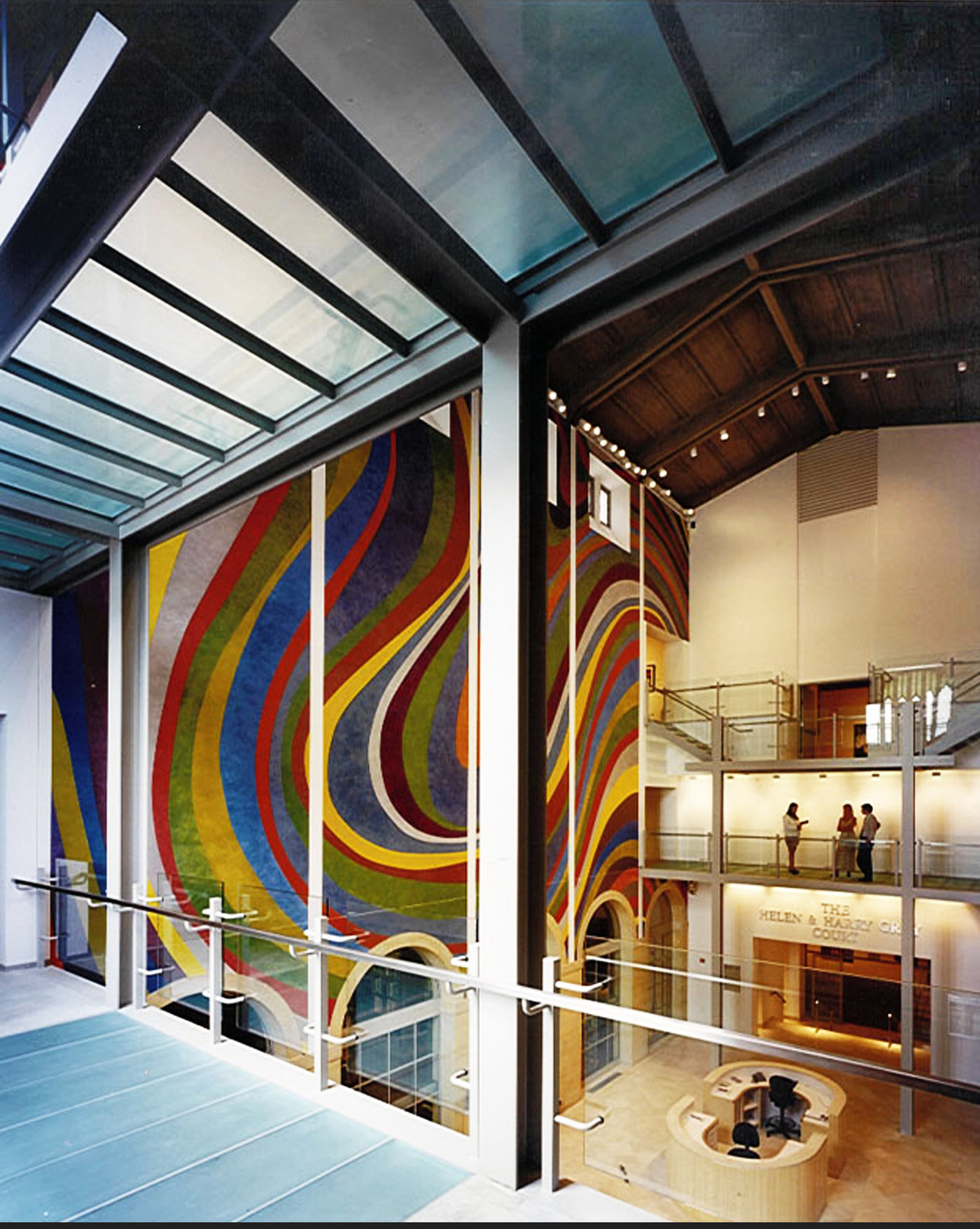 5 tskp wadsworth atheneum the helen and harry gray court glass bridges level 2 above main entrance mural shot 1400 0x0x2338x2931 q85