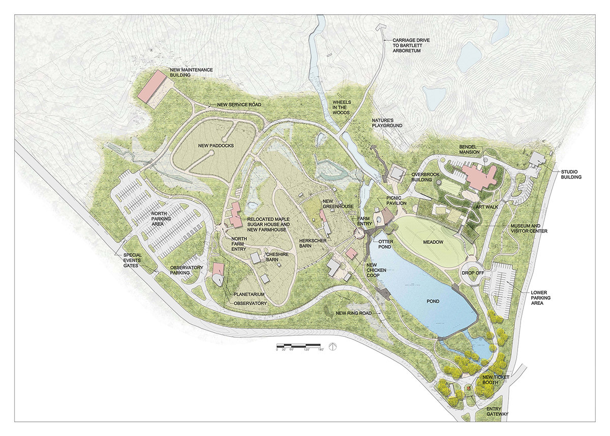 3 tskp stamford museum and science center master plan site plan sketch with landscape 1400 xxx q85